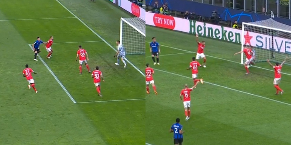 Inter-Benfica, il gol annullato a Lautaro Martinez: la sequenza