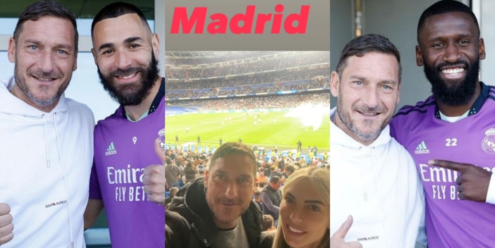 Totti illumina… il Real Madrid: da Benzema a Rudiger, tutti in posa