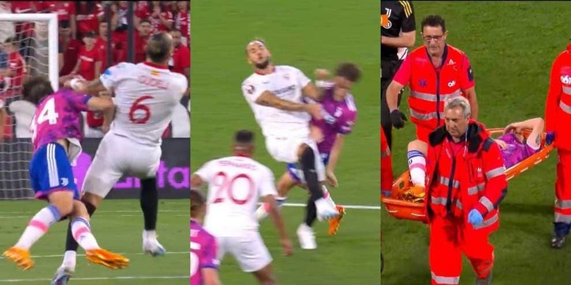 Fagioli, infortunio in Siviglia-Juve dopo il fallo di Gudelj: esce dal campo in barella