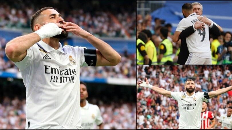 Benzema, addio al Real: gol su rigore e standing ovation del Bernabeu