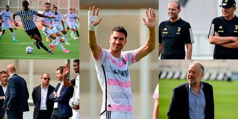 Vlahovic e Iling in gol, Pogba con la dirigenza: prima partitella Juve