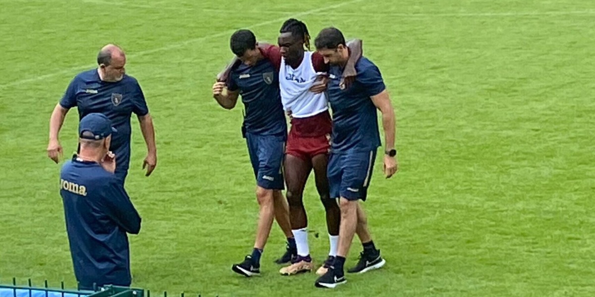 Ansia Toro a Pinzolo, Karamoh si fa male