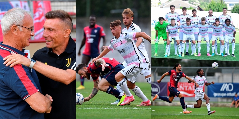 Juve Next Gen-Cagliari, l'abbraccio tra Brambilla e Ranieri