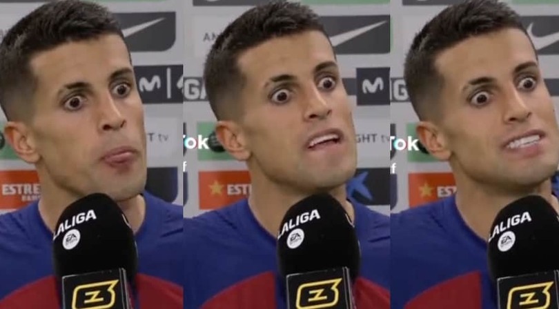 L'inquietante cambio di espressione di Cancelo durante un'intervista