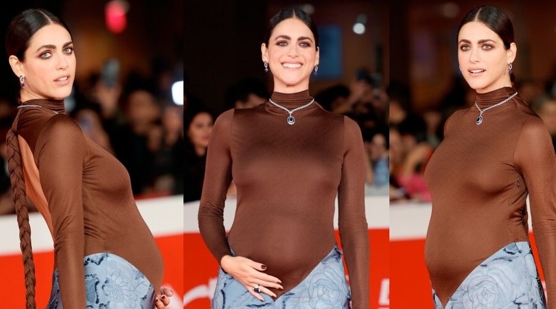Miriam Leone con il pancione alla Festa del Cinema di Roma