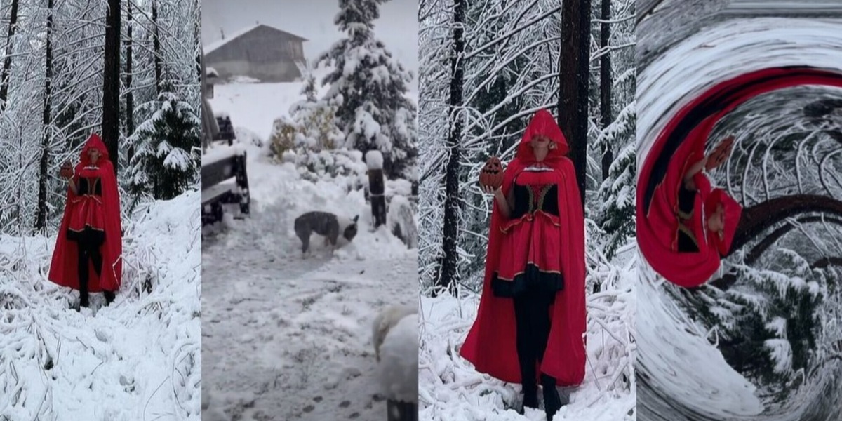 Federica Pellegrini, Halloween sulla neve in versione Cappuccetto Rosso