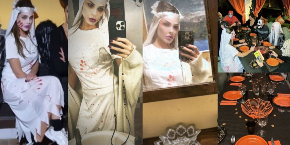 Ilary Blasi e il costume per la notte di Halloween in stile "sposa cadavere"