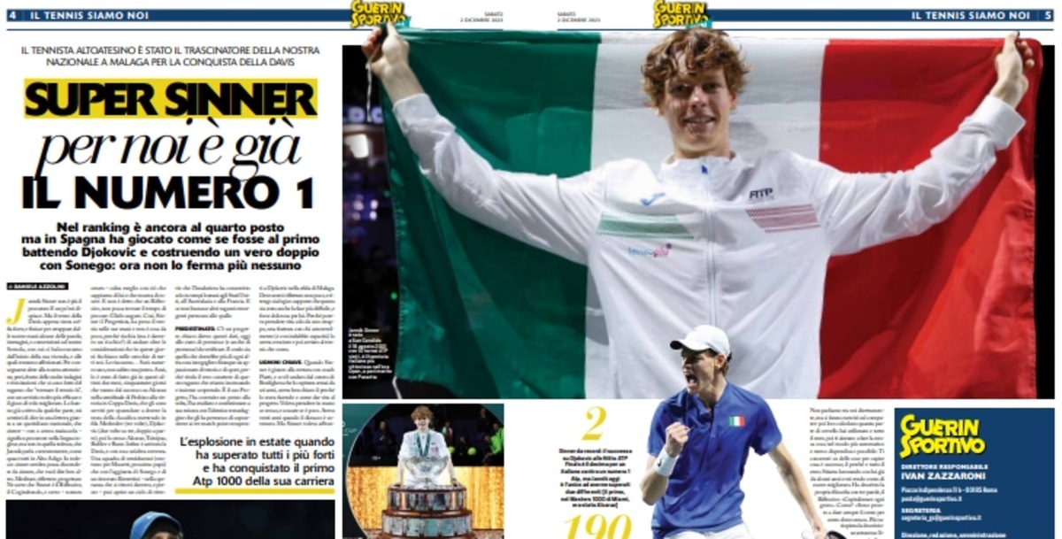 "Il tennis siamo noi", il Guerin Sportivo in edicola sabato con Tuttosport