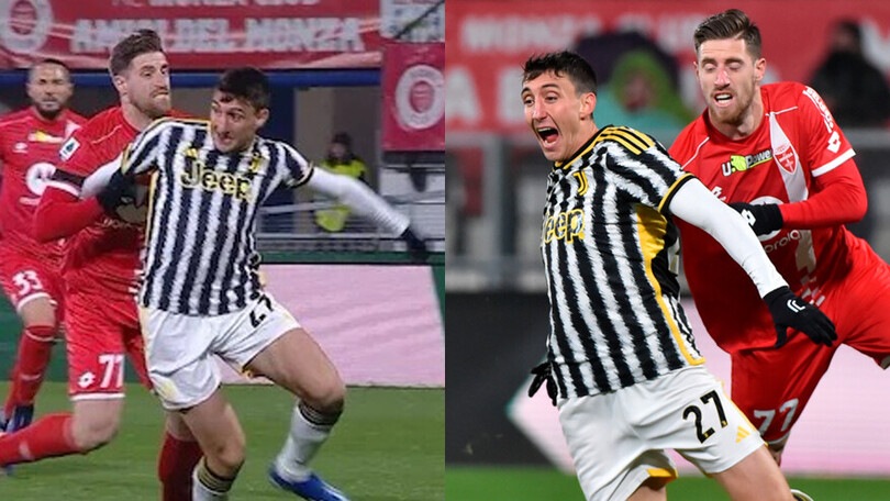 Monza-Juventus, l'intervento di Kyriakopoulos su Cambiaso: per Fabbri è rigore