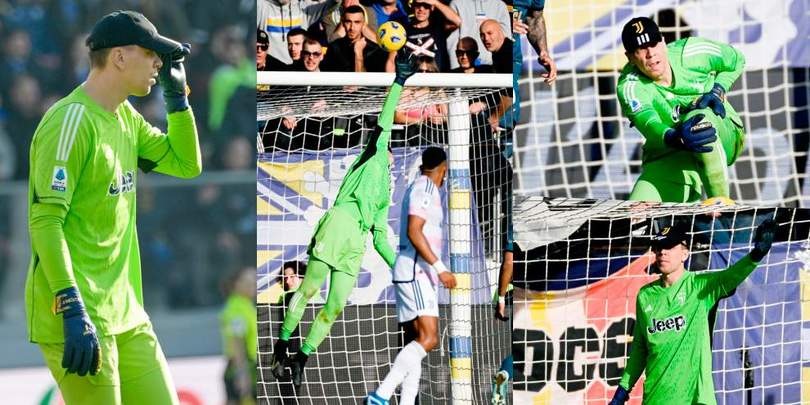 Szczesny, cappellino e parata alla Benji Price su Harroui