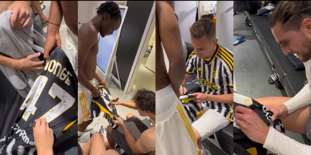 Nonge, serata da ricordare: le firme dei compagni sulla sua prima maglia Juve