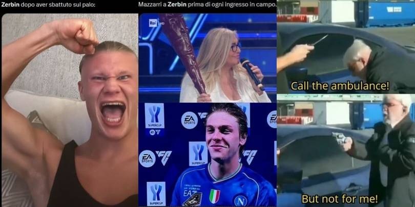 Zerbin re dei social: botta sul palo, doppietta col Napoli e tanta ironia