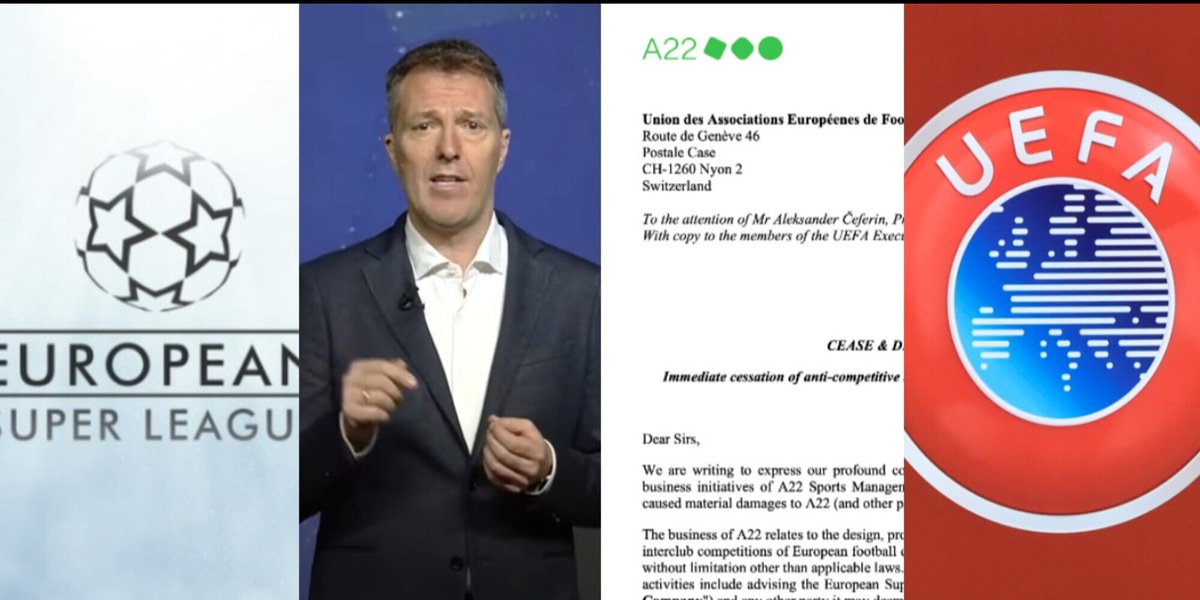 A22, ecco la lettera all'Uefa: "Cessi ogni comportamento anti concorrenziale"