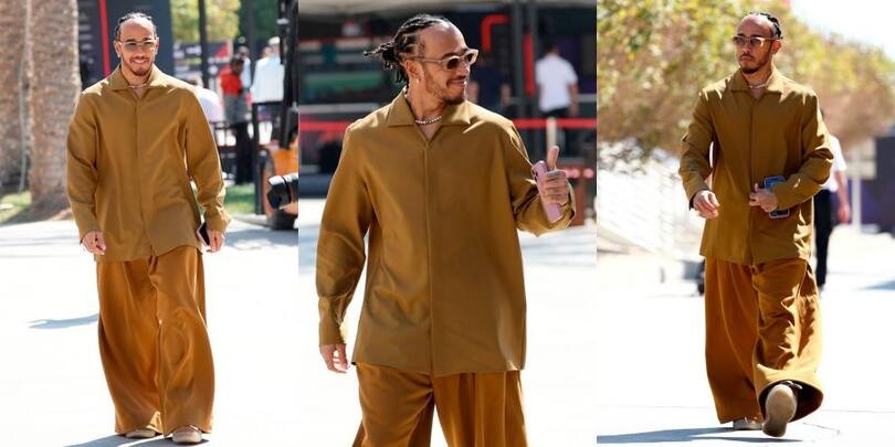 Hamilton sempre più fashion: l'ultimo look stravagante per il Bahrein