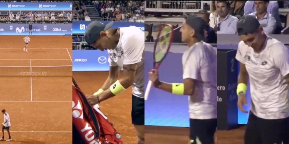 Squilla il cellulare nel borsone e Tabilo ferma la partita all'Atp Santiago!
