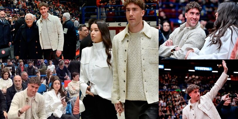 Vlahovic serata con Vanja e con il Partizan. E c'è anche Giorgio Armani