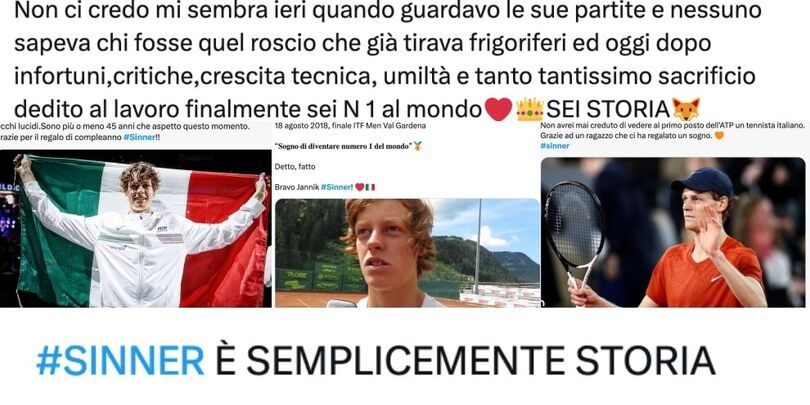 "Sinner numero 1, è semplicemente storia": tutte le reazioni social