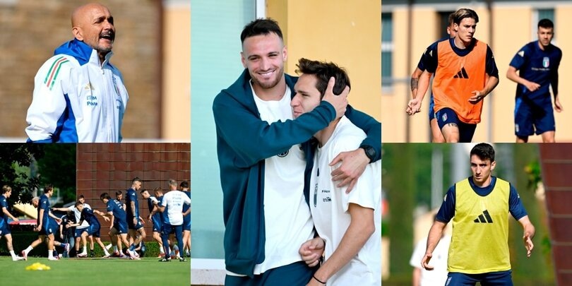 Gatti scherza con Chiesa, Fagioli e Cambiaso concentrati: allenamento Italia