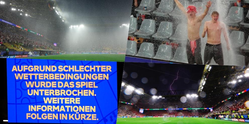 Germania-Danimarca sospesa: una tempesta impressionante si abbatte su Dortmund!