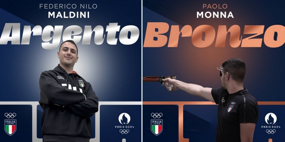 Maldini e Monna! Dalla pistola argento e bronzo Italia alle Olimpiadi 2024