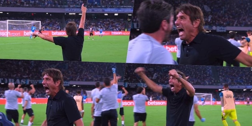 Conte senza freni: Di Lorenzo segna e lui esulta così!