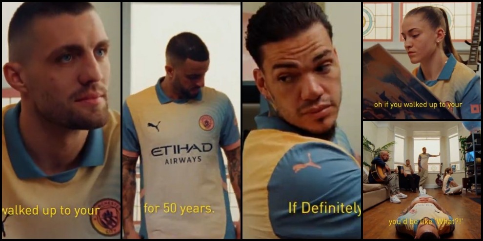 Manchester City, la nuova maglia è per gli Oasis: “In esclusiva per la Champions”
