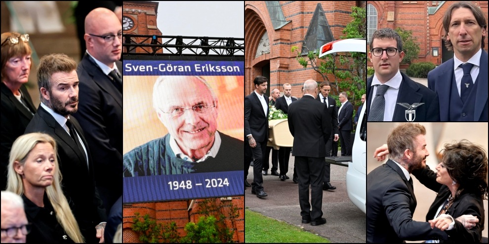 Funerali Eriksson in Svezia: l'ultimo saluto di Beckham e Enrico Lotito