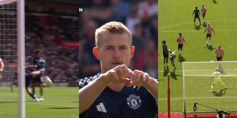 De Ligt, colpo di testa strepitoso e primo gol con il Manchester United