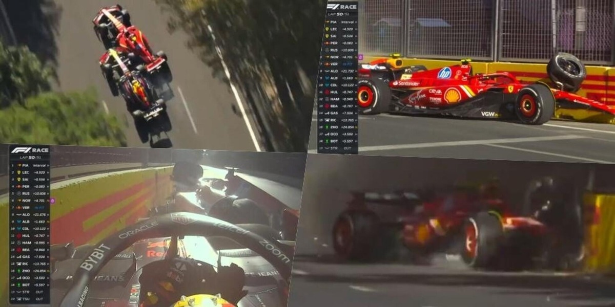 Sainz-Perez, incredibile incidente nel GP d'Azerbaigian: la fotosequenza