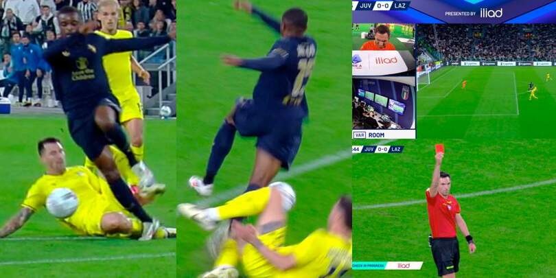 Romagnoli, fallo su Kalulu ultimo uomo: punizione e rosso dopo consulto al Var