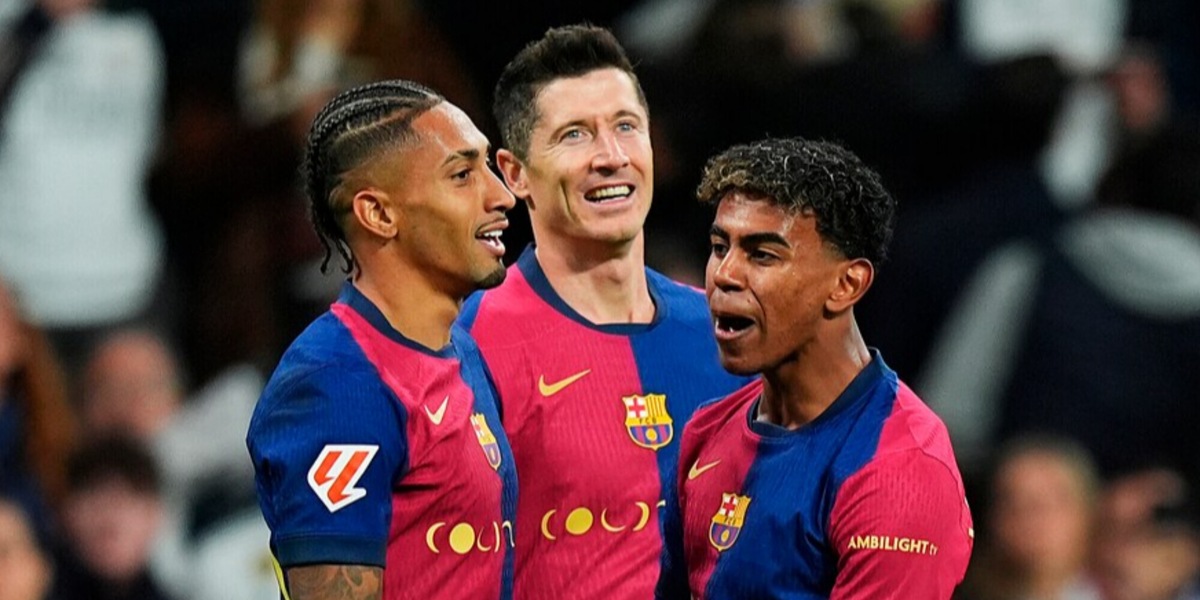 Barcellona, che poker al Real Madrid! Doppietta Lewandowski poi Yamal e Raphinha
