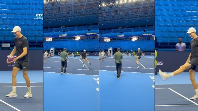 Sinner, non solo braccio: il tocco magico a calcio-tennis prima delle Finals