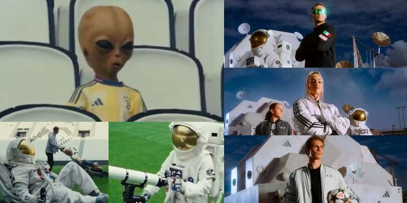 C'è un alieno allo Stadium tra Alisha e Yildiz! Juve, Nasa e Adidas insieme: show spaziale