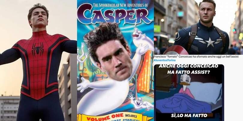Vlahovic Casper, Yildiz Spiderman e Conceicao 'fornaio': Juve-Torino social