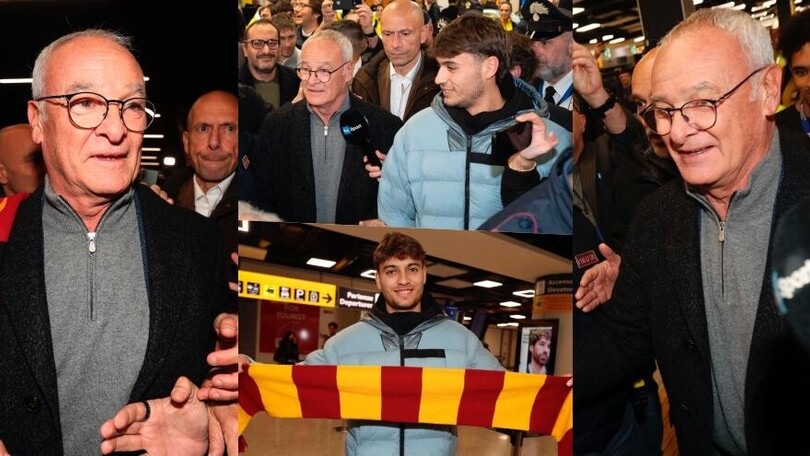 Ranieri è sbarcato a Fiumicino tra l’entusiasmo dei tifosi Roma: c'è anche Cobolli!