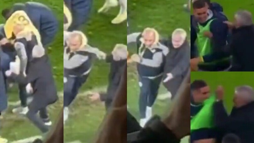 Mourinho, spinte e strattoni: Fenerbahce, la reazione dopo il gol