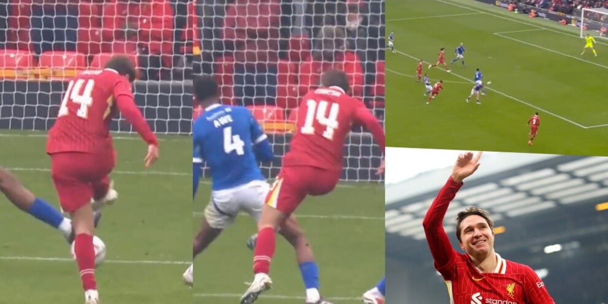 Chiesa si sblocca, primo gol con il Liverpool: la reazione dei compagni