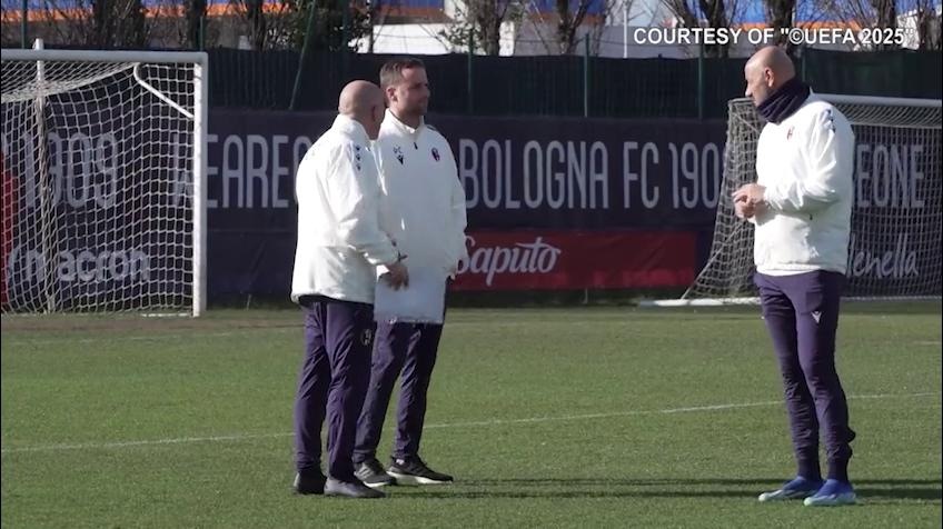 Bologna, l'allenamento prima dello Sporting