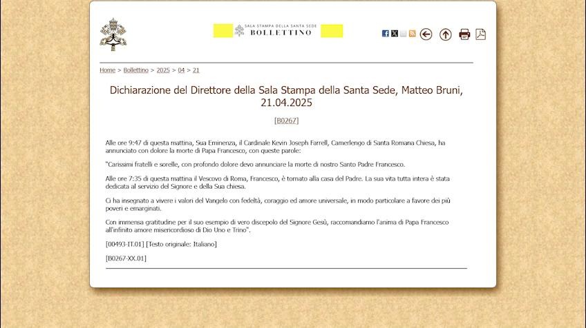Morte Papa Francesco: dalla Serie A ai Dilettanti, rinviati tutti i match in Italia