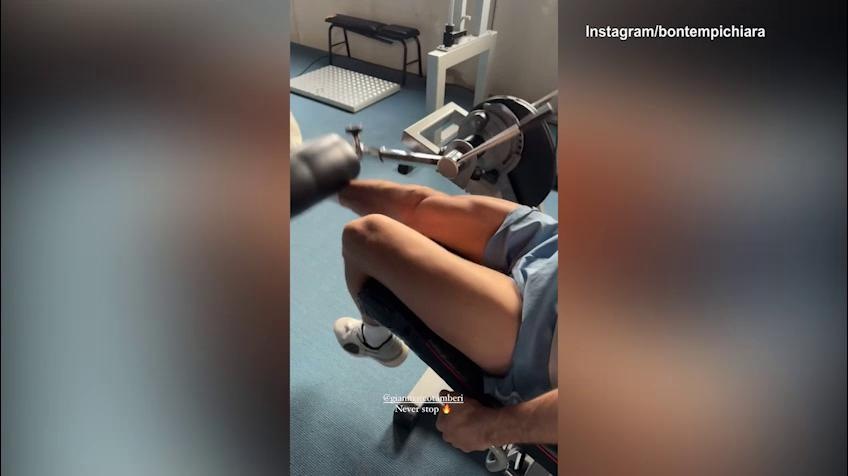 Tamberi e Chiara insieme in palestra