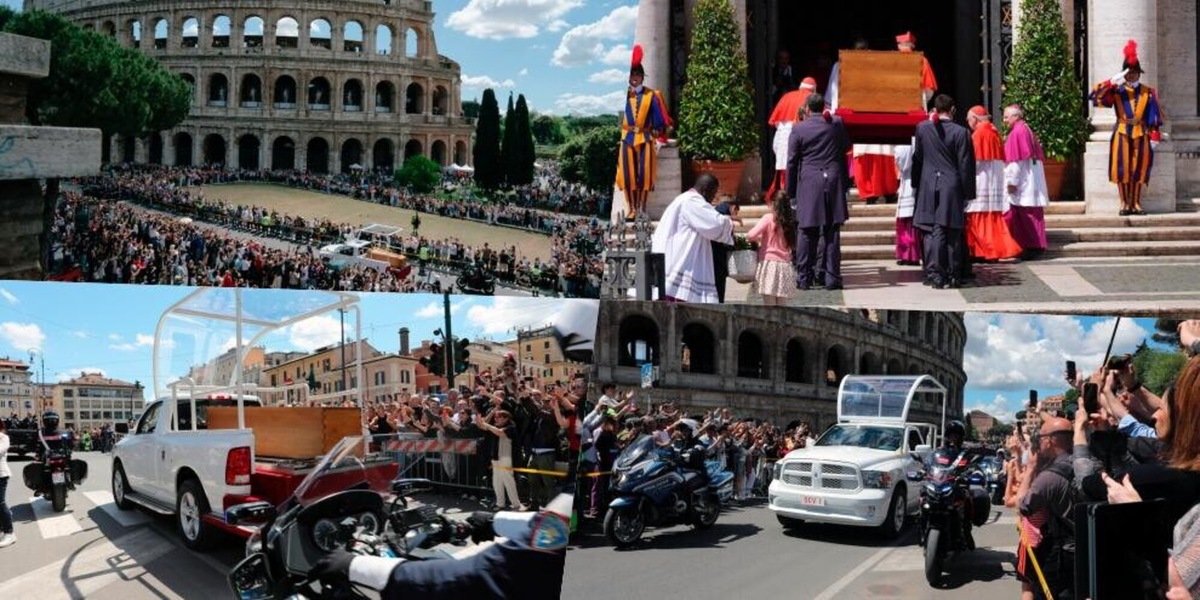 Il feretro di Papa Francesco a Santa Maria Maggiore: l’ultimo viaggio sulla papamobile