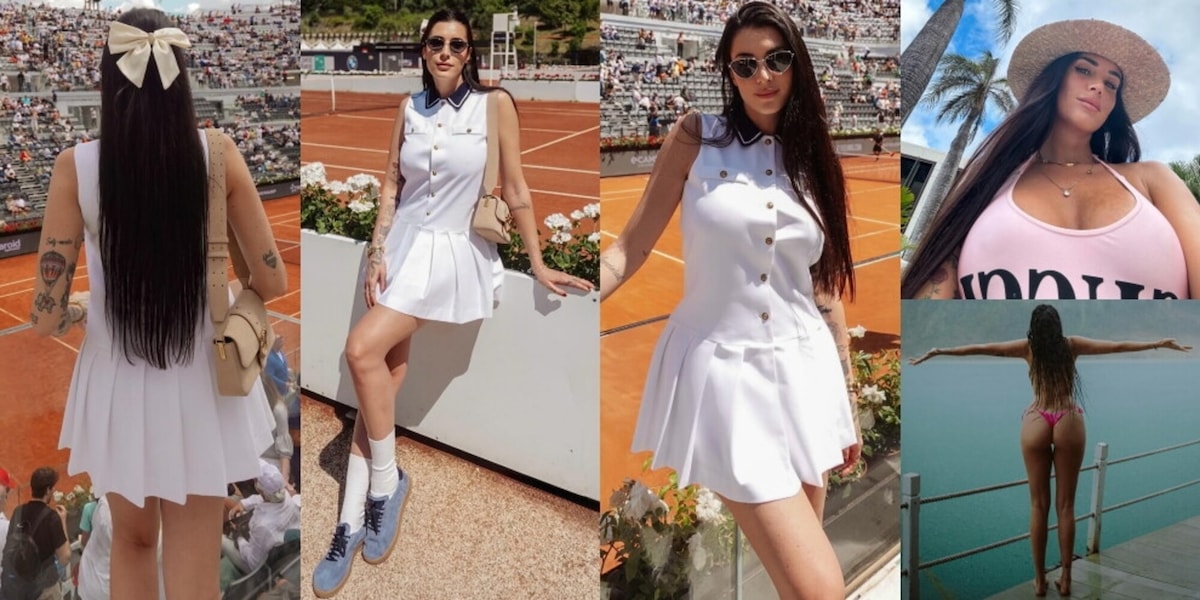 Valentina Vignali in total white agli Internazionali porta fortuna a Sinner