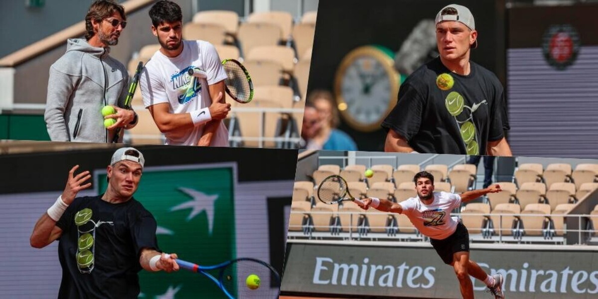 Alcaraz e Draper si allenano sul Centrale del Roland Garros
