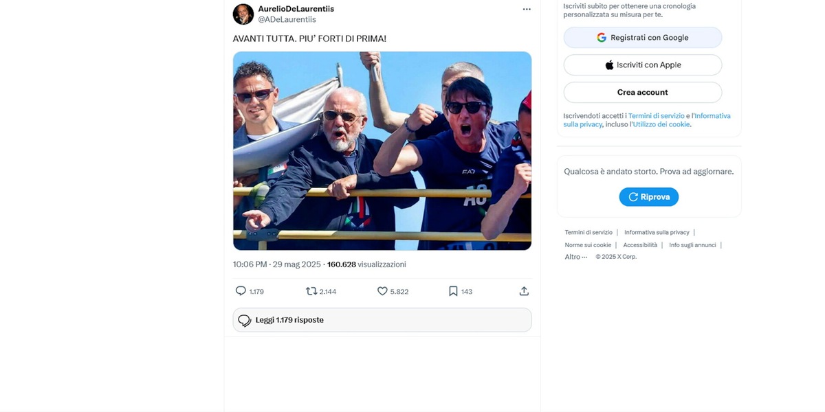 Napoli, Conte resta: l'annuncio di De Laurentiis