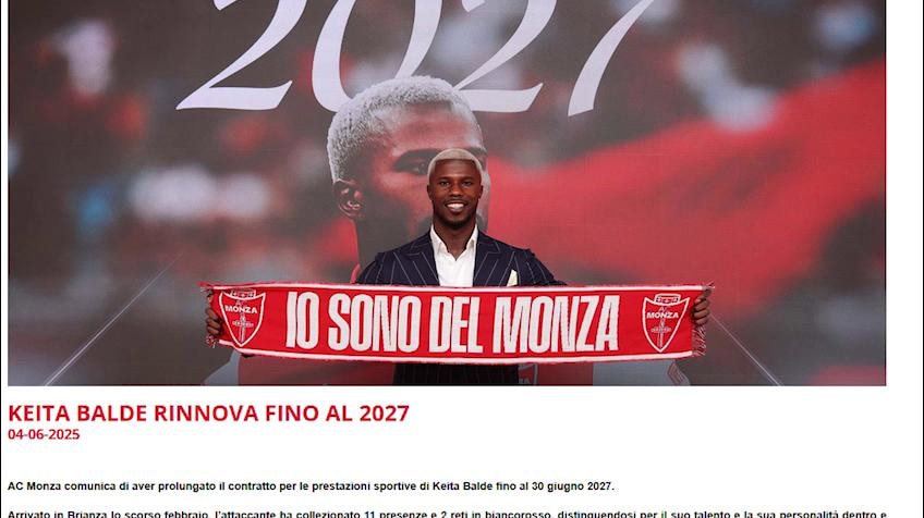 Monza, Keita rinnova fino al 2027