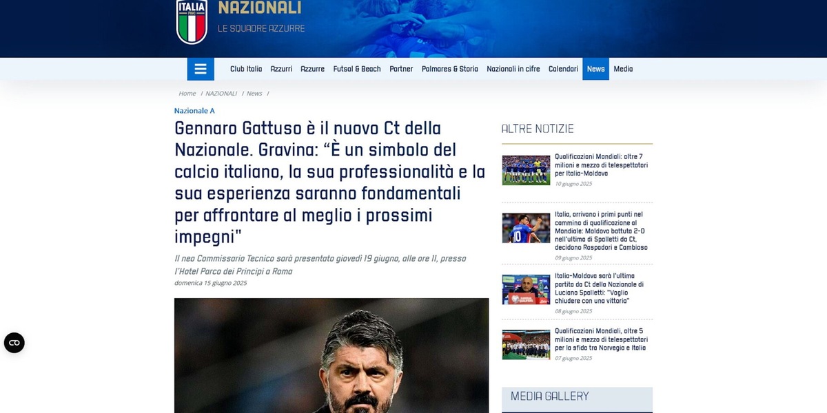 Ufficiale, Italia: Gattuso è il nuovo ct