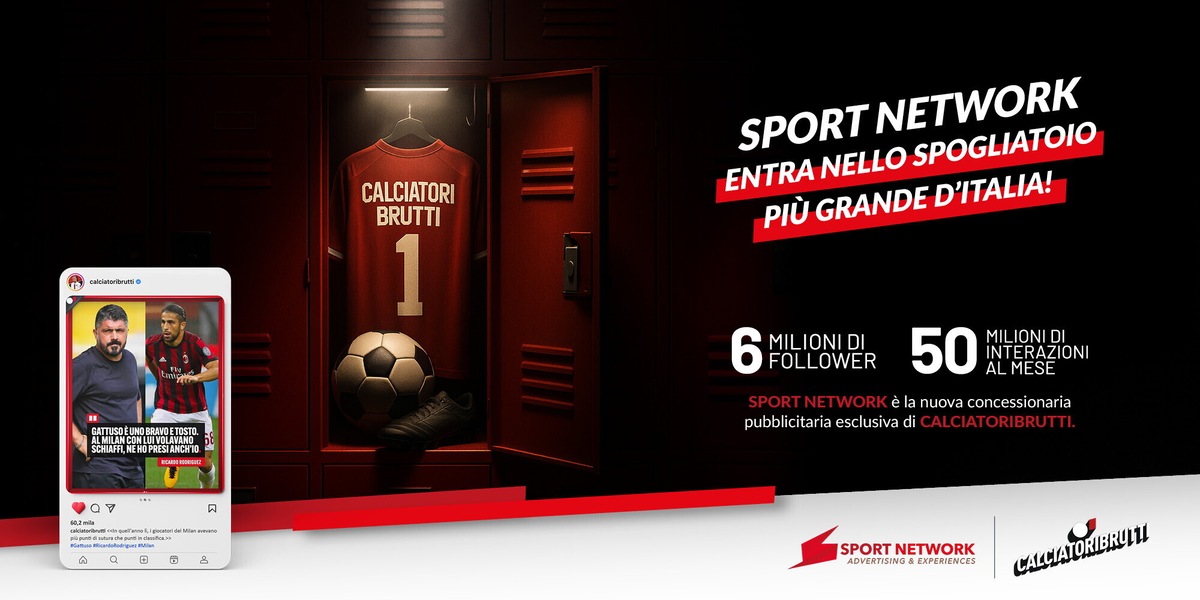 Sport Network potenzia la sua offerta social siglando un accordo strategico con Calciatoribrutti, la community calcistica più importante di Italia