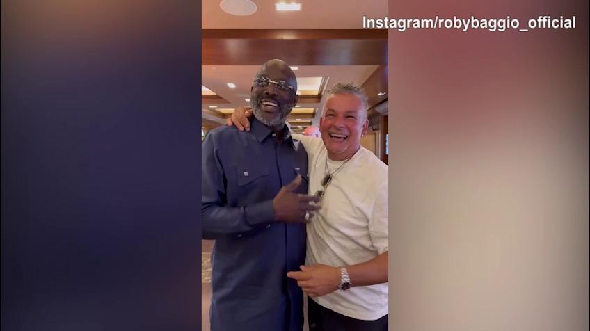 Una splendida "reunion" negli Usa: ecco Roby Baggio e George Weah, che risate insieme!