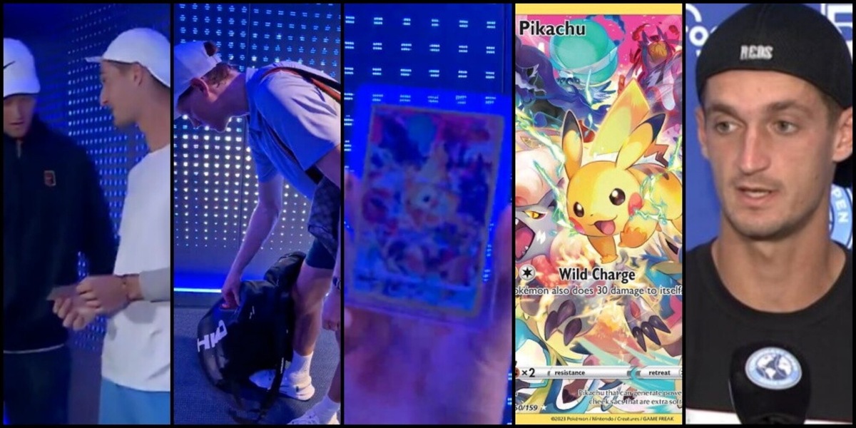 Atmane scioccato da Sinner: "È un alieno per due motivi". Il regalo a Jannik, ecco la carta Pokemon
