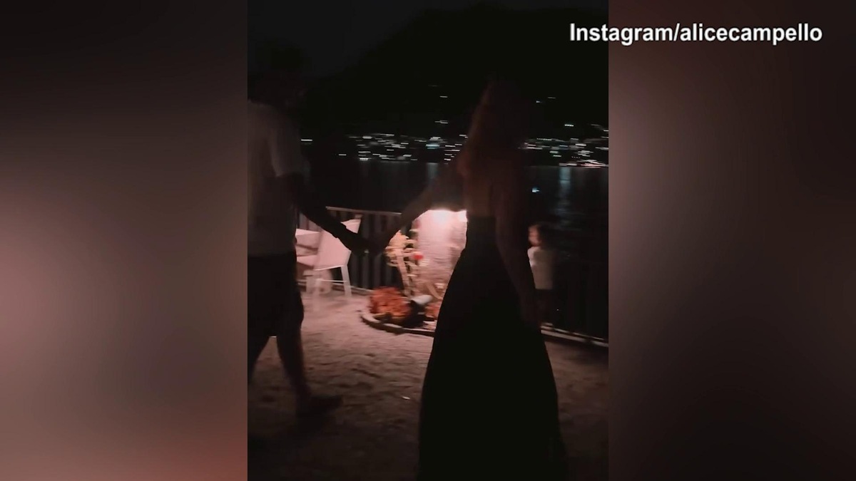 Alvaro Morata e Alice Campello, serata romantica mano nella mano sul lago di Como
